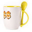 A cup with a spoon. Yellow (250 ml)
