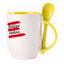A cup with a spoon. Yellow (250 ml)