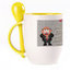 A cup with a spoon. Yellow (250 ml)