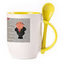 A cup with a spoon. Yellow (250 ml)