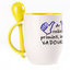 A cup with a spoon. Yellow (250 ml)