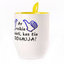 A cup with a spoon. Yellow (250 ml)