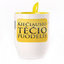 A cup with a spoon. Yellow (250 ml)