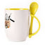 A cup with a spoon. Yellow (250 ml)
