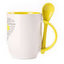 A cup with a spoon. Yellow (250 ml)