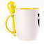 A cup with a spoon. Yellow (250 ml)