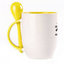 A cup with a spoon. Yellow (250 ml)
