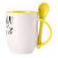 A cup with a spoon. Yellow (250 ml)