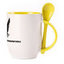 A cup with a spoon. Yellow (250 ml)
