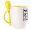 A cup with a spoon. Yellow (250 ml)