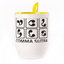 A cup with a spoon. Yellow (250 ml)