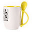 A cup with a spoon. Yellow (250 ml)
