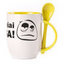 A cup with a spoon. Yellow (250 ml)