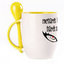A cup with a spoon. Yellow (250 ml)