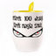 A cup with a spoon. Yellow (250 ml)