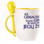 A cup with a spoon. Yellow (250 ml)