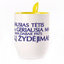 A cup with a spoon. Yellow (250 ml)