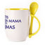 A cup with a spoon. Yellow (250 ml)
