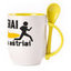 A cup with a spoon. Yellow (250 ml)
