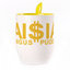 A cup with a spoon. Yellow (250 ml)