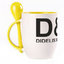 A cup with a spoon. Yellow (250 ml)