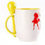 A cup with a spoon. Yellow (250 ml)