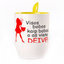 A cup with a spoon. Yellow (250 ml)