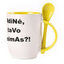 A cup with a spoon. Yellow (250 ml)