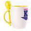 A cup with a spoon. Yellow (250 ml)