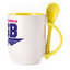 A cup with a spoon. Yellow (250 ml)