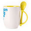 A cup with a spoon. Yellow (250 ml)