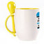 A cup with a spoon. Yellow (250 ml)