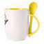 A cup with a spoon. Yellow (250 ml)