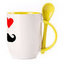 A cup with a spoon. Yellow (250 ml)