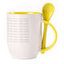 A cup with a spoon. Yellow (250 ml)