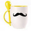 A cup with a spoon. Yellow (250 ml)