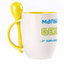 A cup with a spoon. Yellow (250 ml)