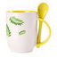 A cup with a spoon. Yellow (250 ml)