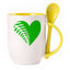 A cup with a spoon. Yellow (250 ml)