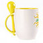 A cup with a spoon. Yellow (250 ml)