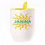 A cup with a spoon. Yellow (250 ml)
