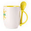 A cup with a spoon. Yellow (250 ml)