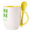 A cup with a spoon. Yellow (250 ml)