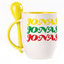 A cup with a spoon. Yellow (250 ml)