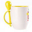 A cup with a spoon. Yellow (250 ml)