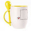 A cup with a spoon. Yellow (250 ml)