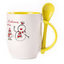 A cup with a spoon. Yellow (250 ml)