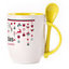A cup with a spoon. Yellow (250 ml)