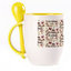 A cup with a spoon. Yellow (250 ml)