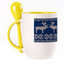 A cup with a spoon. Yellow (250 ml)